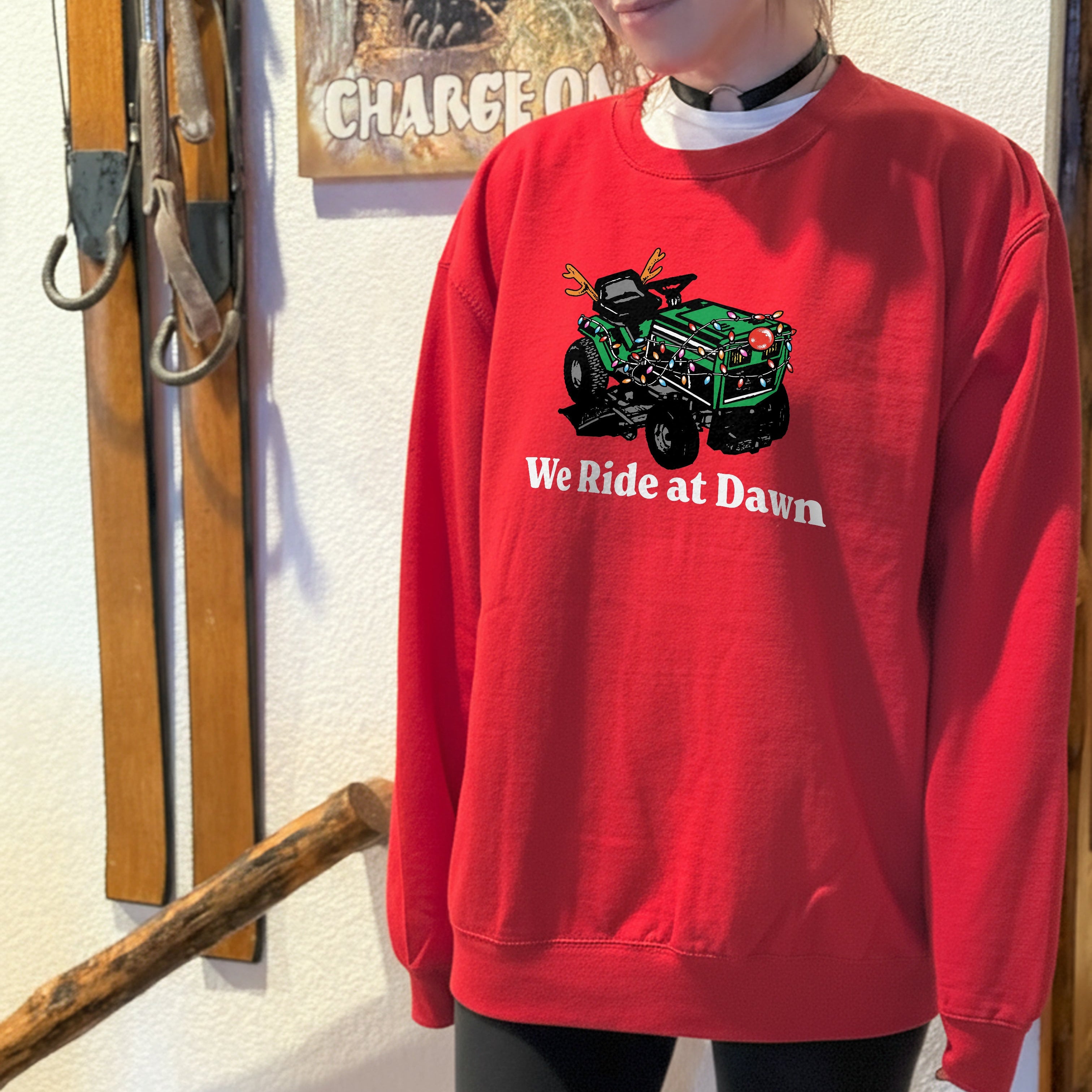 We Ride At Dawn Christmas Crewneck Sweatshirt