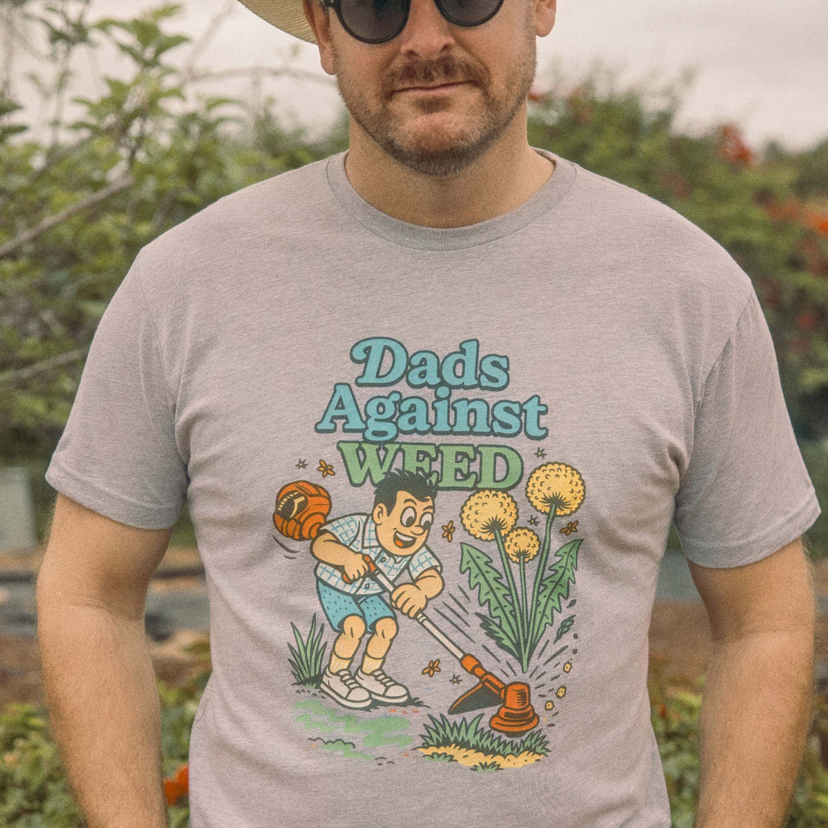 VIPwees 'Lunatics Are On The Grass' Men's Organic Cotton T-Shirt - Musician Caricature Fan Art 2 thumbnail image