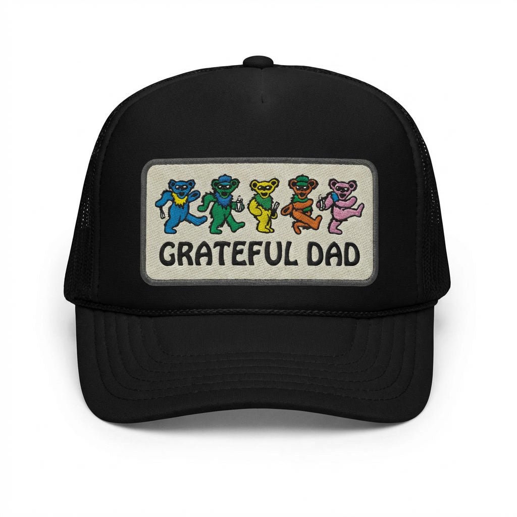 Grateful Dad Trucker Hat Black
