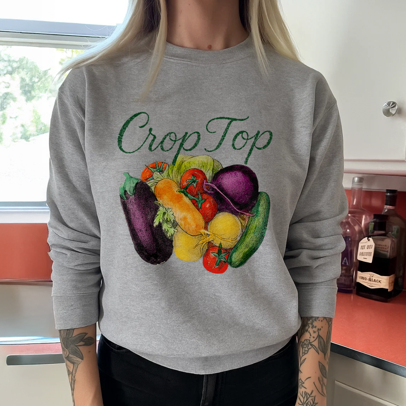 Crop Top Crewneck Sweatshirt