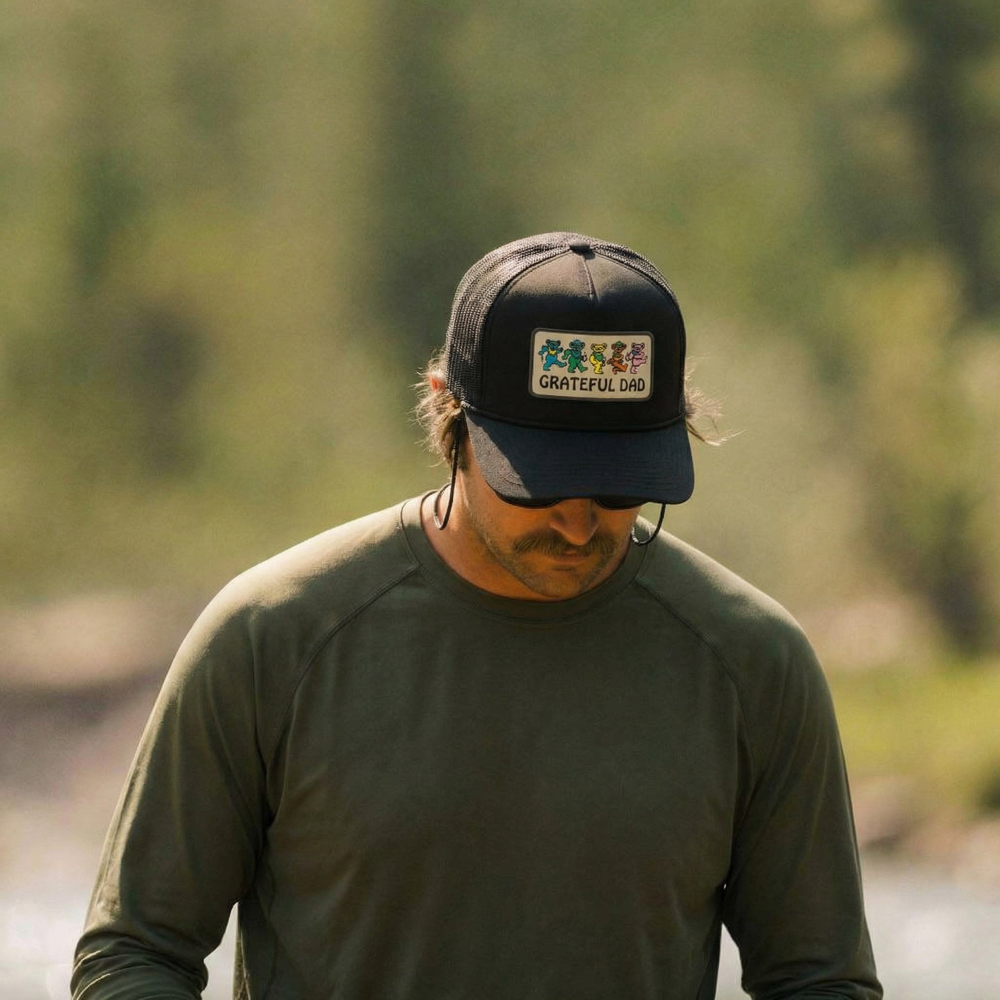 Grateful Dad Trucker Hat Black