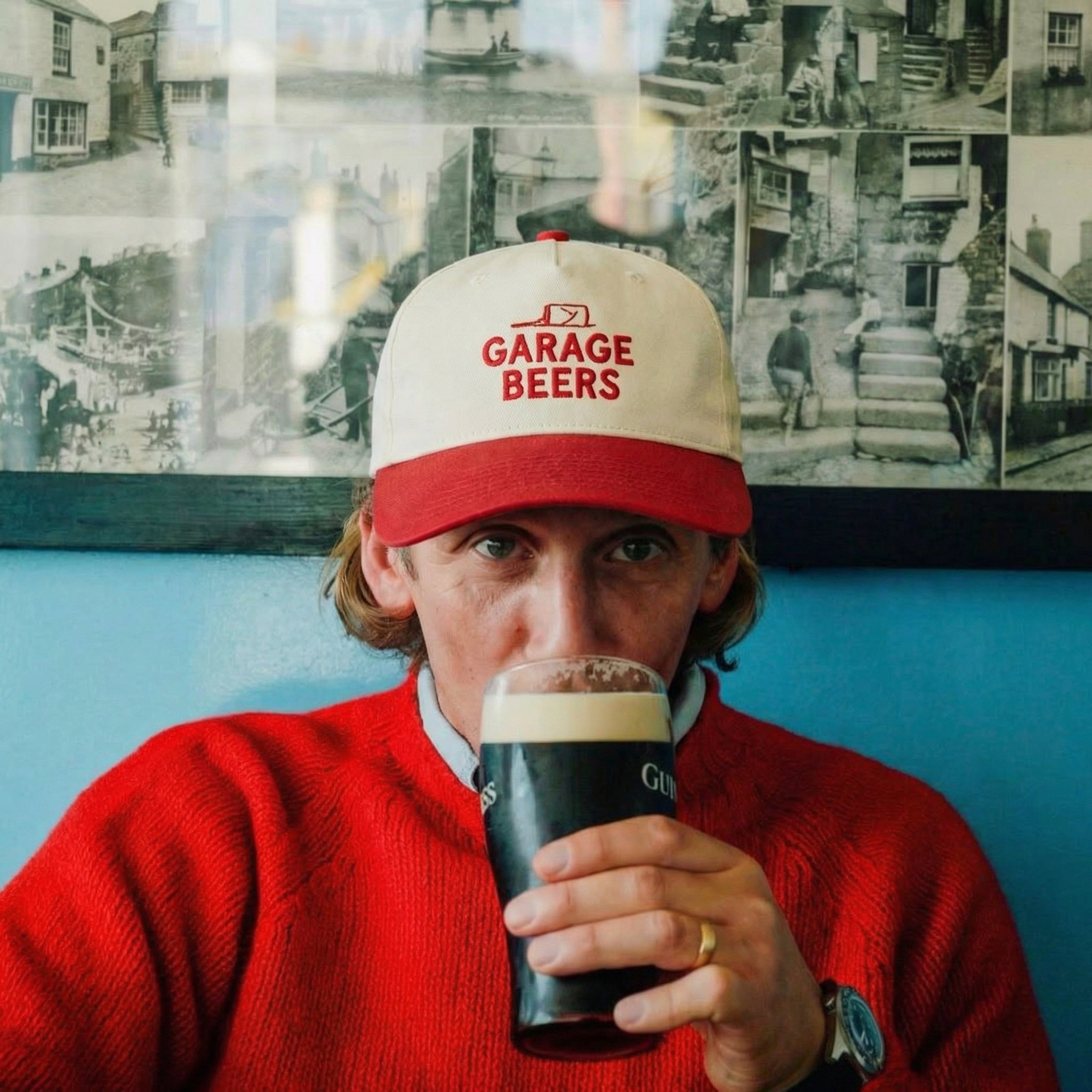 Garage Beers Two Tone Hat Red & White
