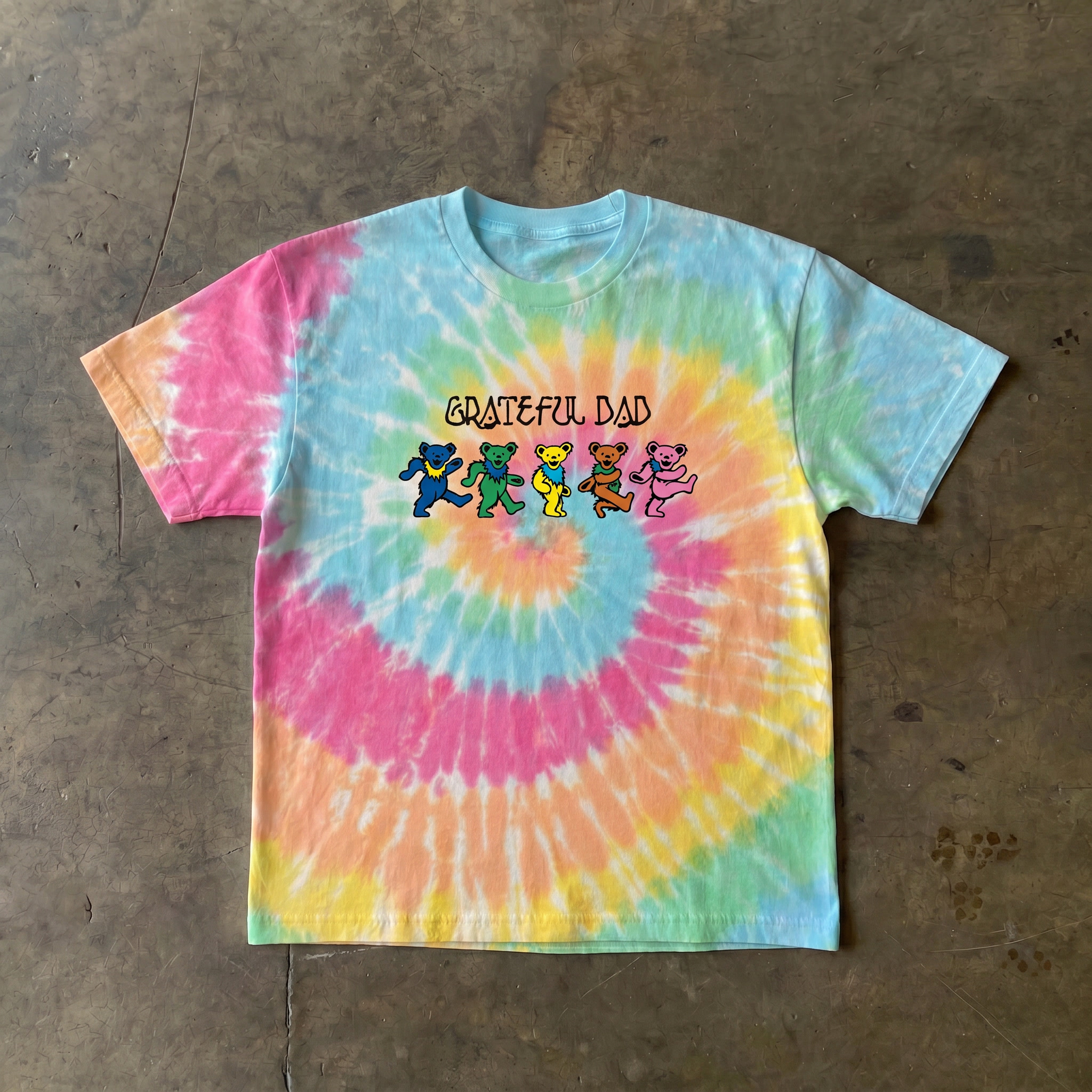 Grateful Dad Pastel Tie Dye T Shirt