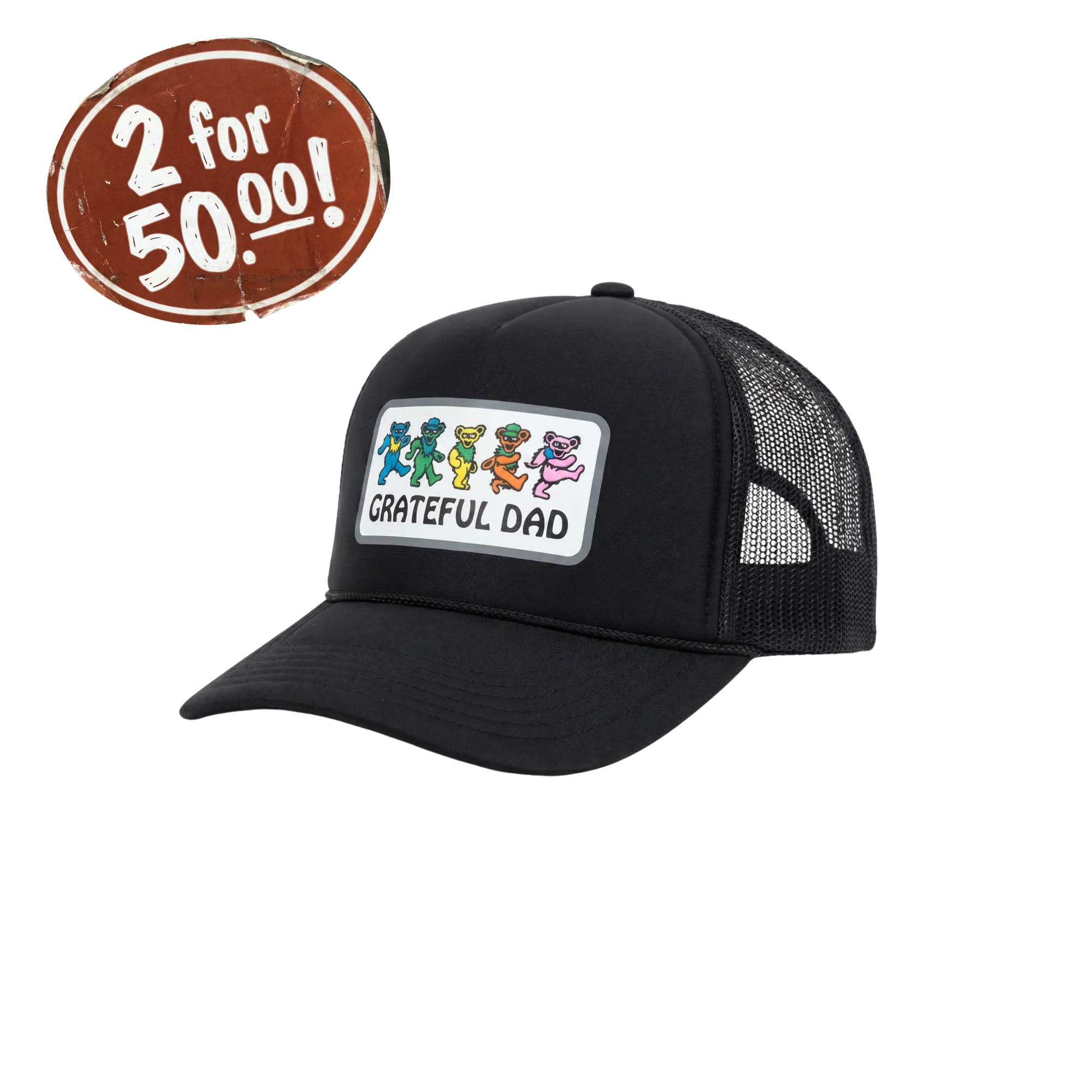 Grateful Dad Trucker Hat Black