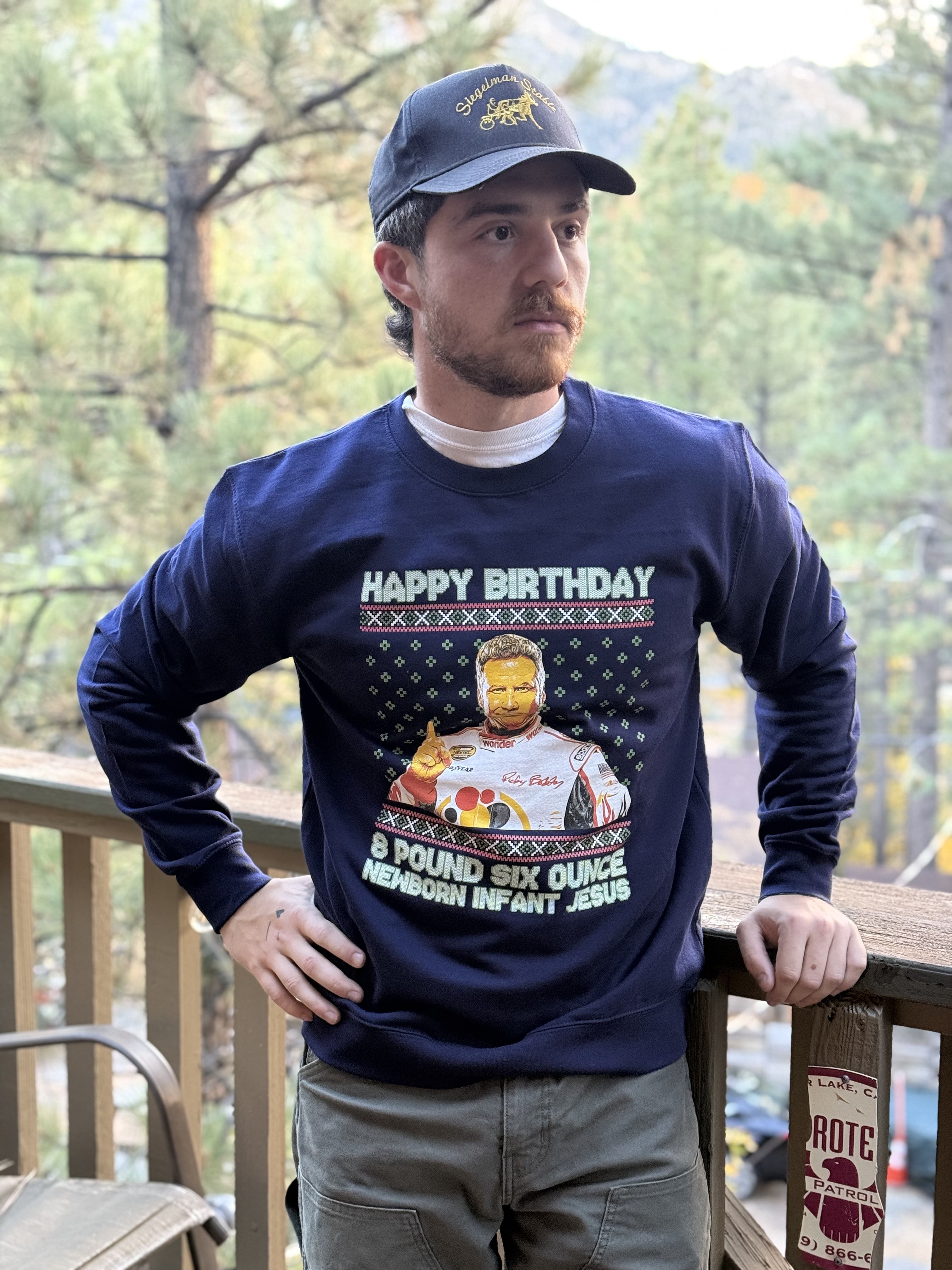 Happy Birthday Infant Jesus Tacky Sweater