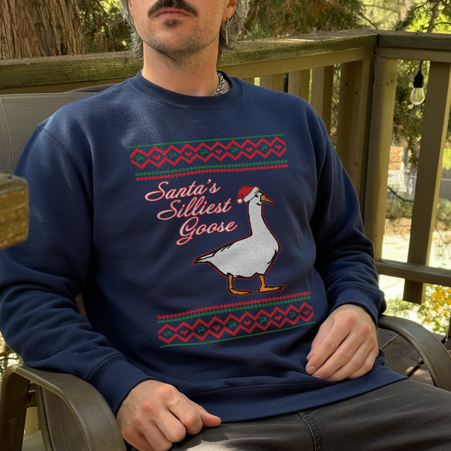 Santa's Silliest Goose Tacky Sweatshirt