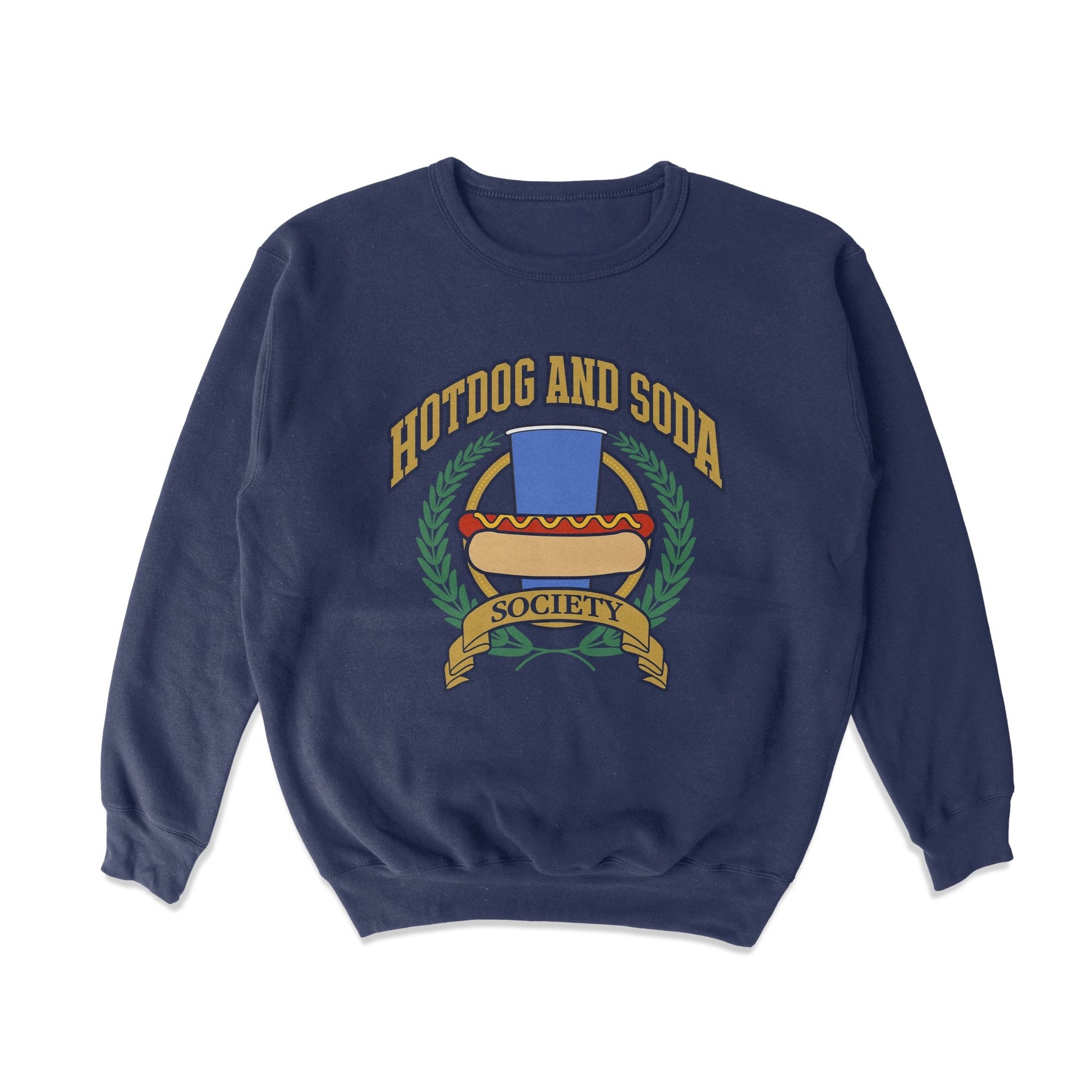 Hotdog and Soda Society Crewneck Sweatshirt - Middle Class Fancy