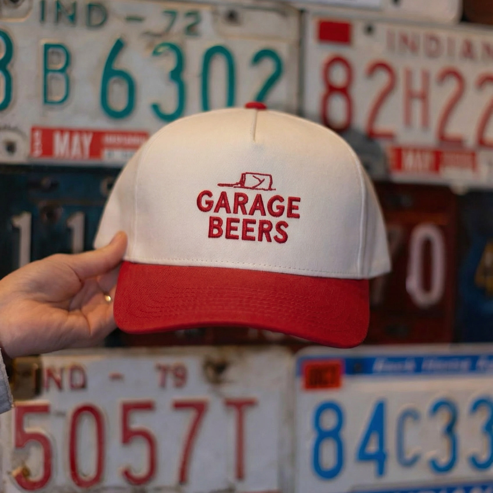 Garage Beers Two Tone Hat Red & White