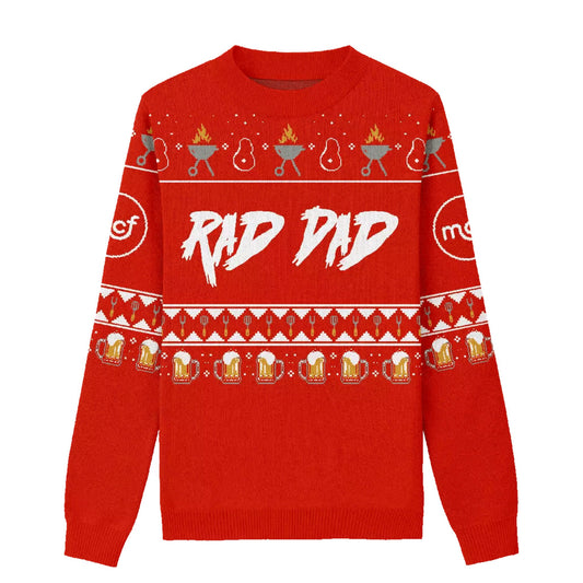 Rad Dad BBQ Red Knit Sweater - Middle Class Fancy