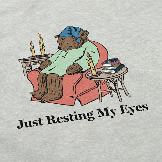 Resting My Eyes Bear Crewneck Sweatshirt - Middle Class Fancy