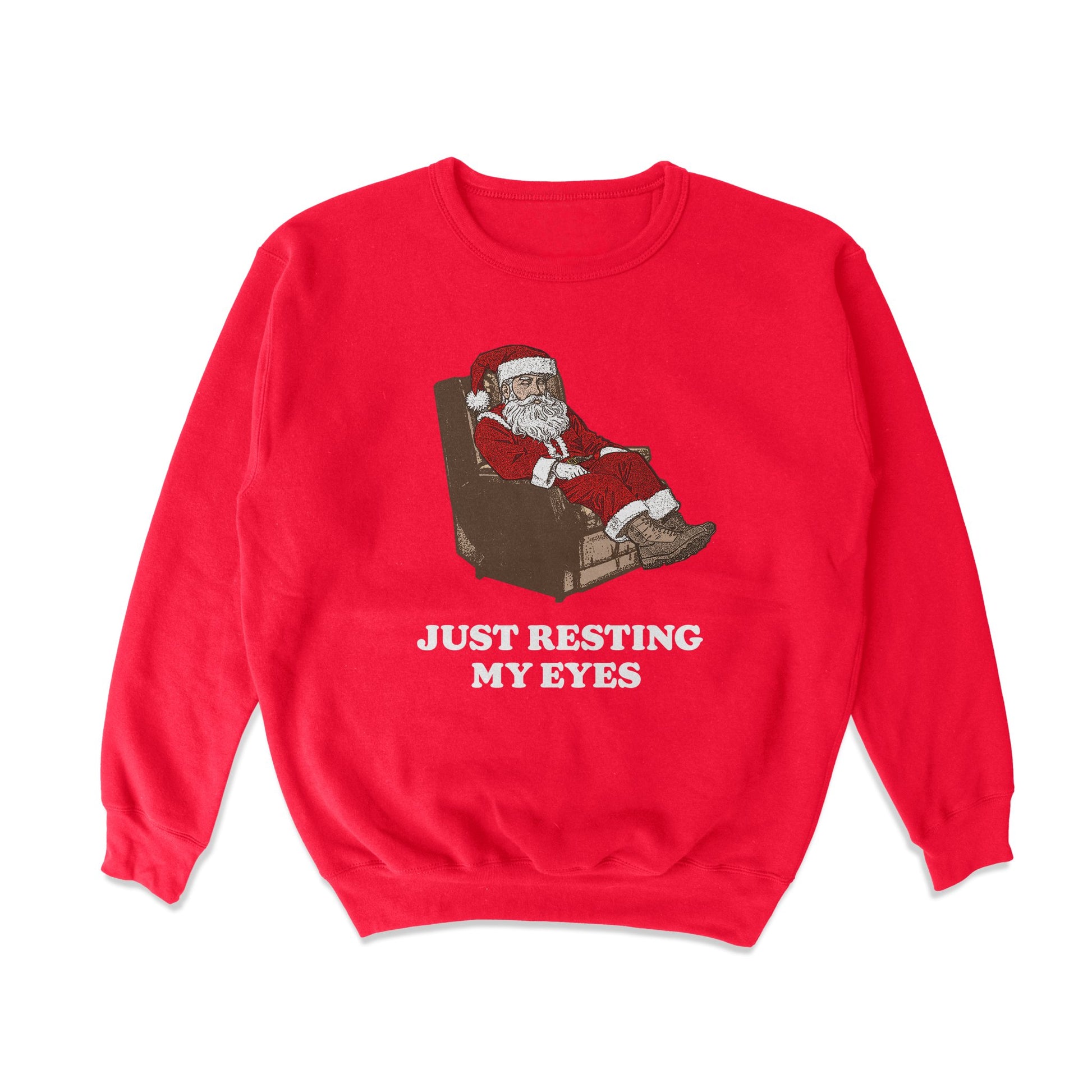 Santa Just Resting My Eyes Tacky Sweater - Middle Class Fancy