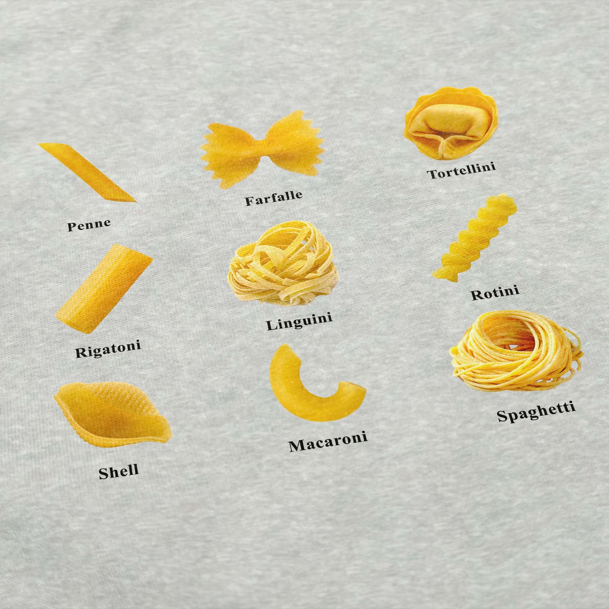 Shapes of Pasta Crewneck Sweatshirt - Middle Class Fancy