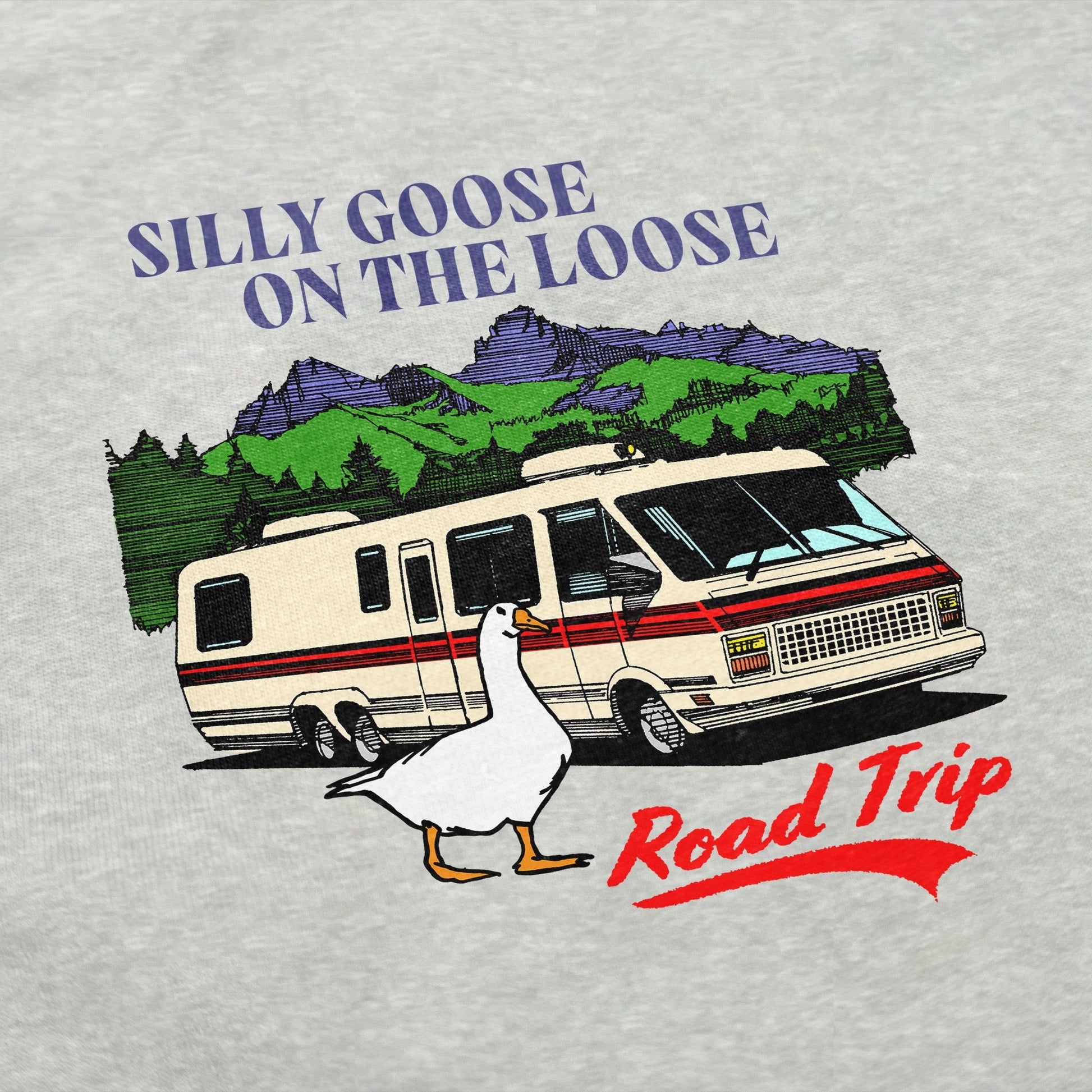 Silly Goose on the Road Crewneck Sweatshirt - Middle Class Fancy