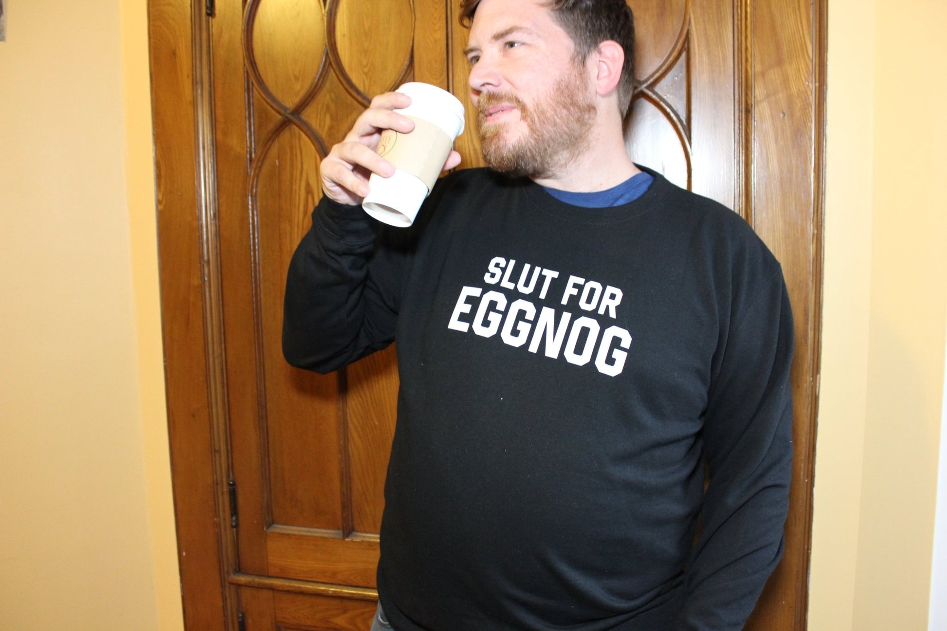 Slut for Eggnog Crewneck Sweatshirt - Middle Class Fancy